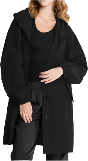 ZWRXW Womens Rain Jackets Lightweight Long Raincoat Plus Size Hooded Lined Windbreaker Waterproof Outdoor Trench Coats